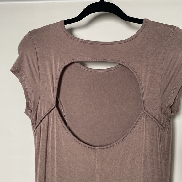 Rolla COSTER Jersey Knit Open Back Maxi Dress - Tan L - Picture 8 of 9